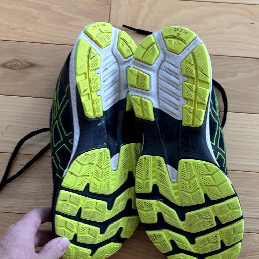 Asics Black and Neon Yellow Athletic Shoes - Picture 8 of 8